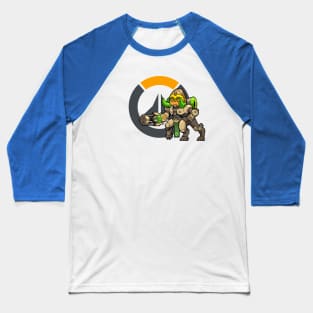 Overwatch - Orisa pixel w/ Logo Baseball T-Shirt